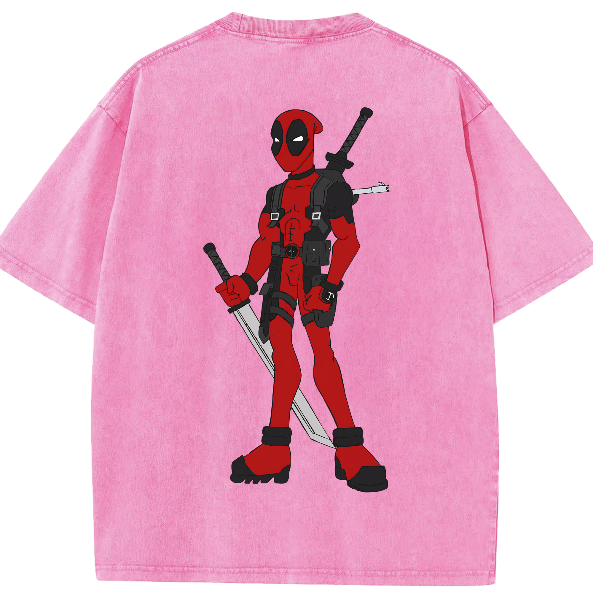 （画像用） Deadpool デッドプール 綿100% ヴィンテージ風 半袖Tシャツ（背面プリント）